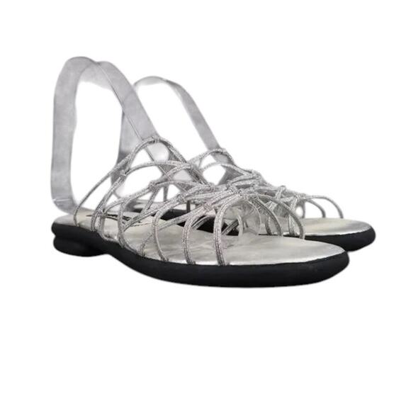 Cabin Creek Shoes Womens 6 Sandal Fashion Slip On Strappy Metallic Elastic Retro - Picture 1 of 11